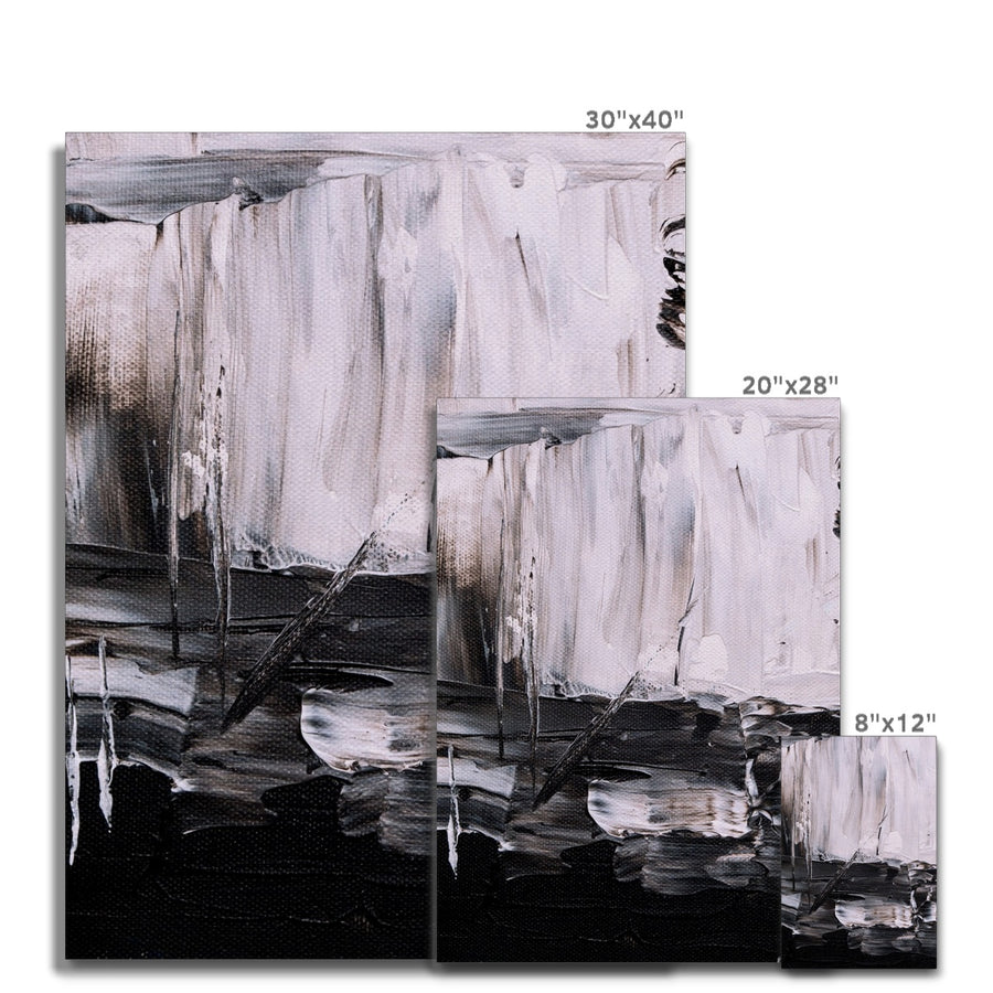 Abstract:  Black and White Brushstrokes Canvas