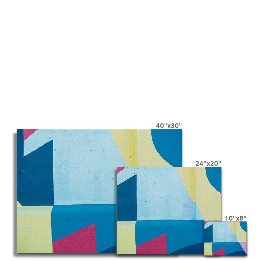 Abstract: Blue Yellow and Pink Shapes Canvas