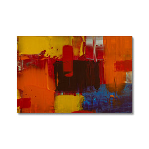 Abstract: Orange and Yellow with Blue Canvas
