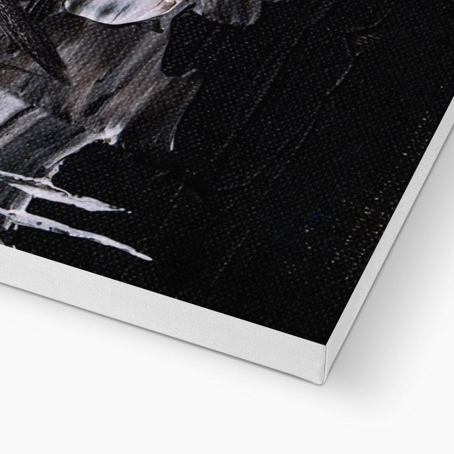 Abstract:  Black and White Brushstrokes Canvas