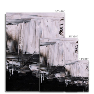 Abstract:  Black and White Brushstrokes Canvas