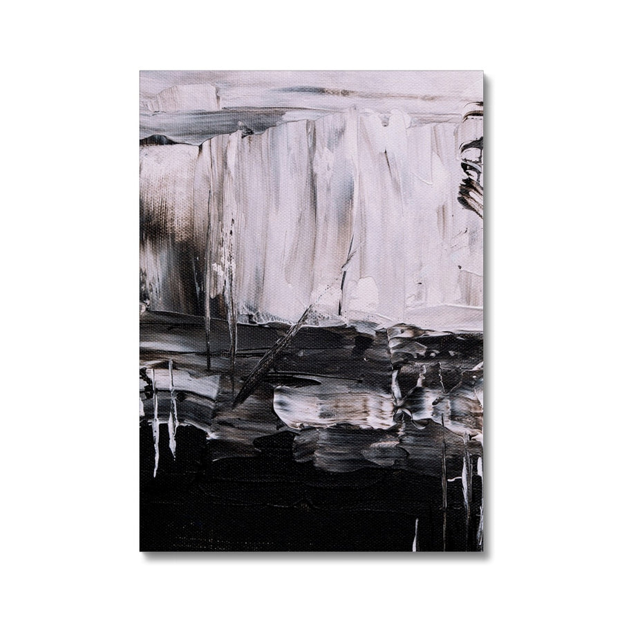 Abstract:  Black and White Brushstrokes Canvas